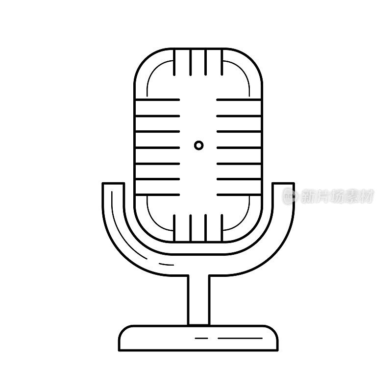 Radio microphone line icon